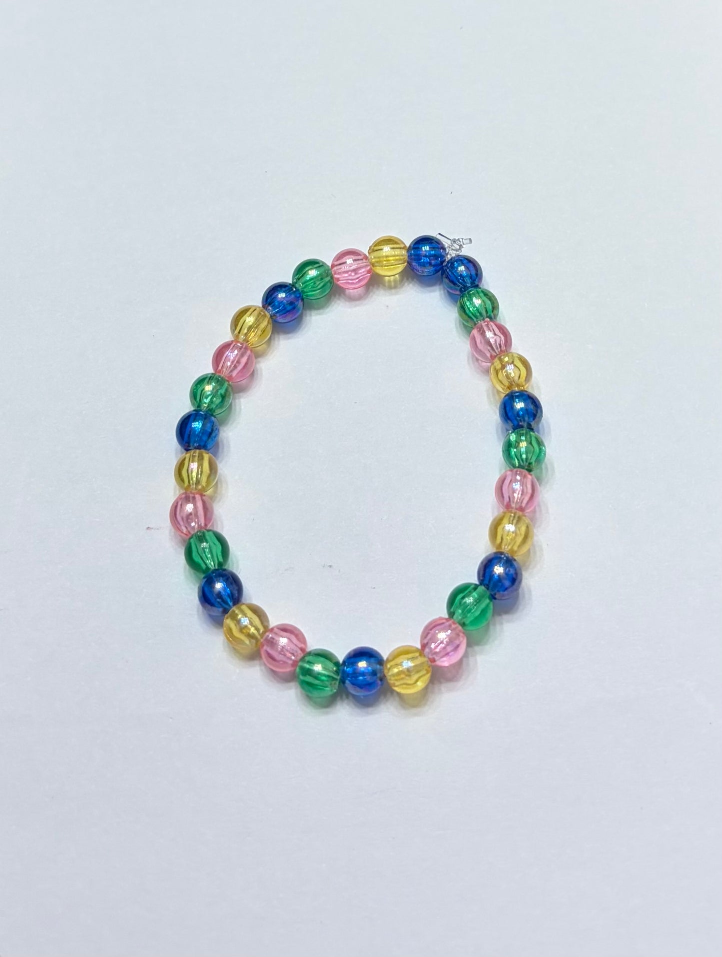 Blue green pink and yellow bracelet