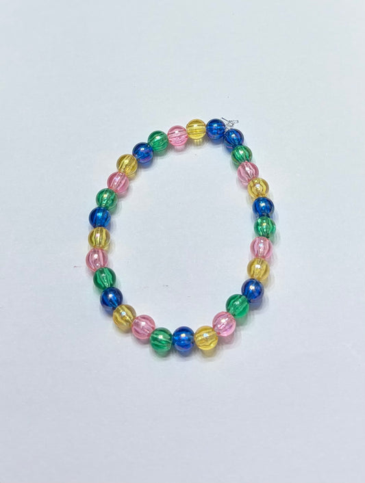 Blue green pink and yellow bracelet
