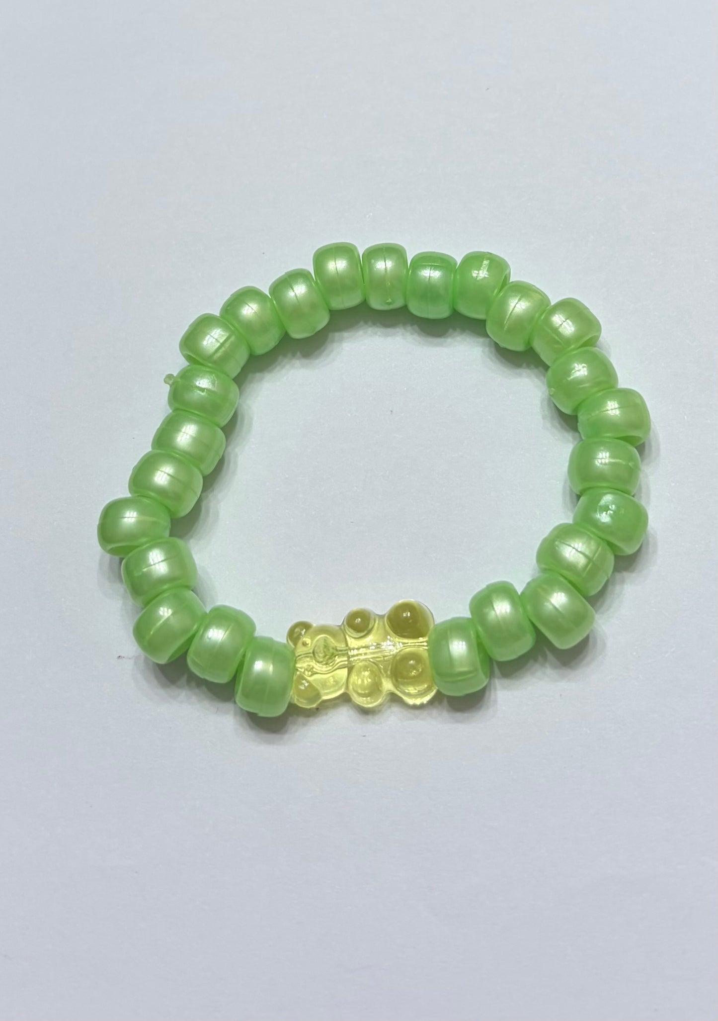 Shiny green with green gummy bear